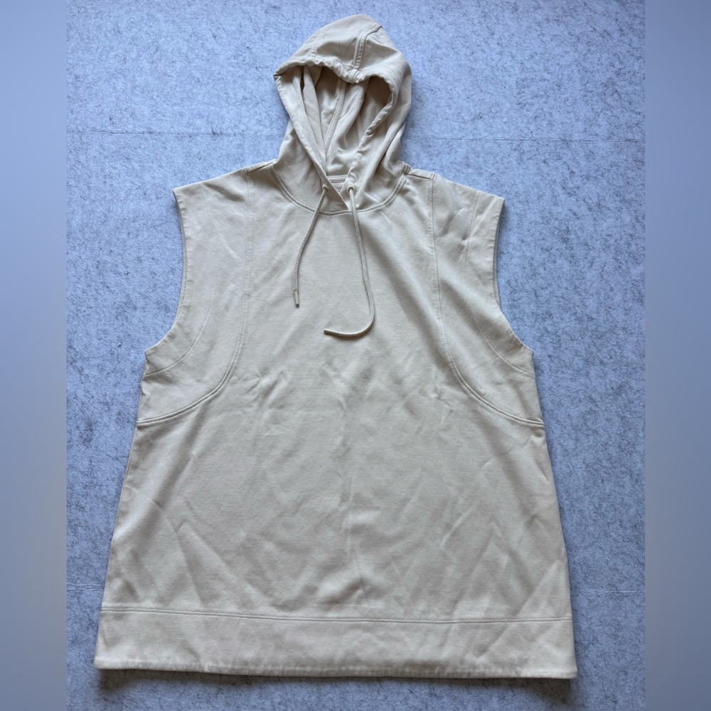 Athleta Sleeveless Sweater Hoodie Women’s Cream Size Small New